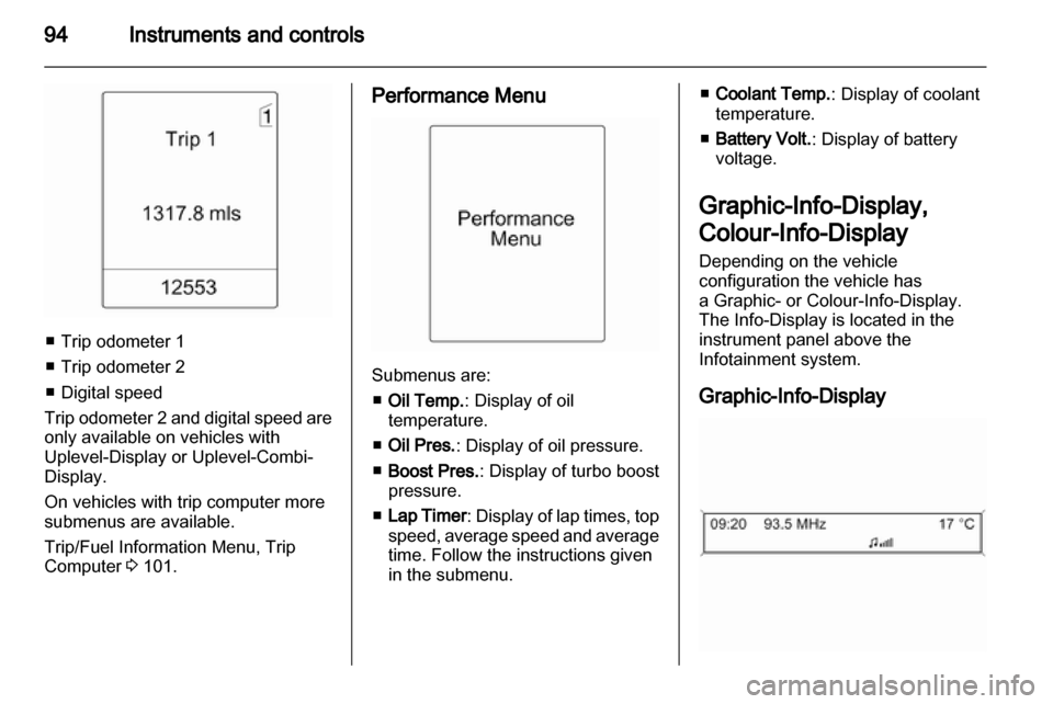 VAUXHALL INSIGNIA 2012.5  Owners Manual 