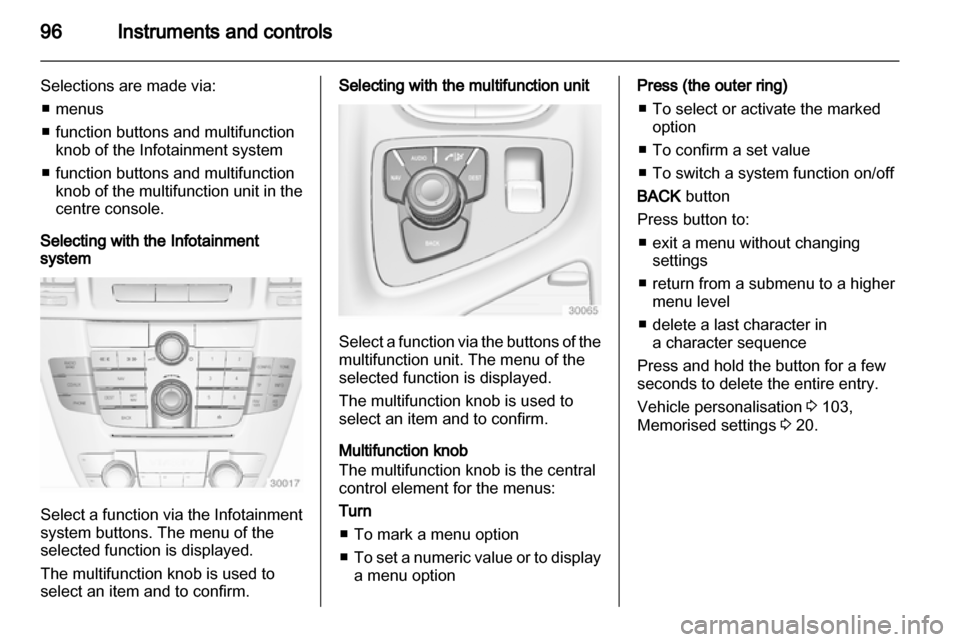 VAUXHALL INSIGNIA 2012.5  Owners Manual 