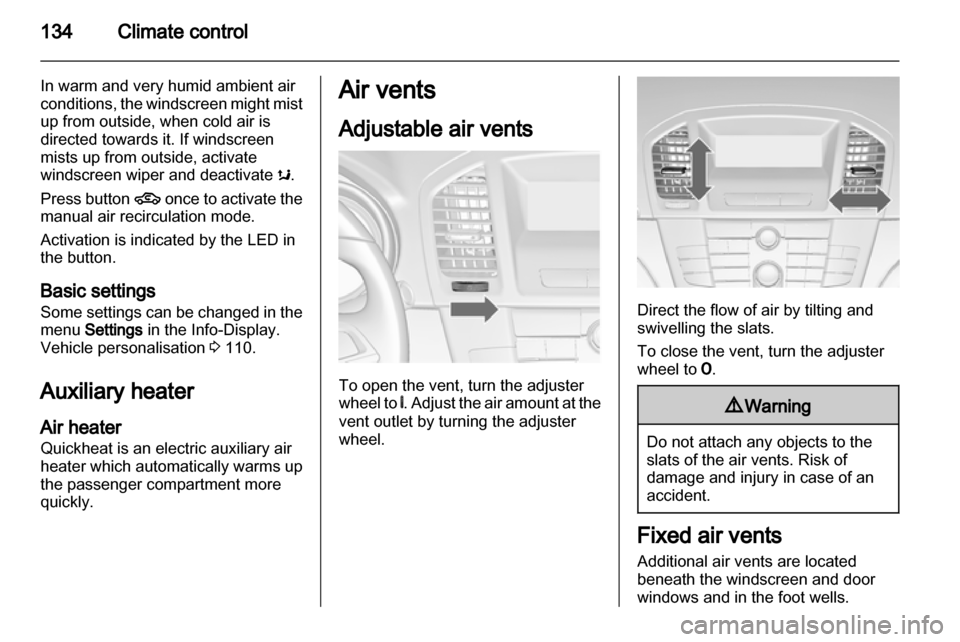 VAUXHALL INSIGNIA 2013  Owners Manual 