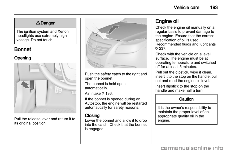 VAUXHALL INSIGNIA 2013.5  Owners Manual 