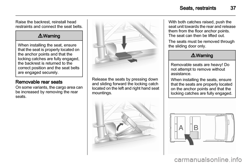 VAUXHALL VIVARO 2012  Owners Manual 