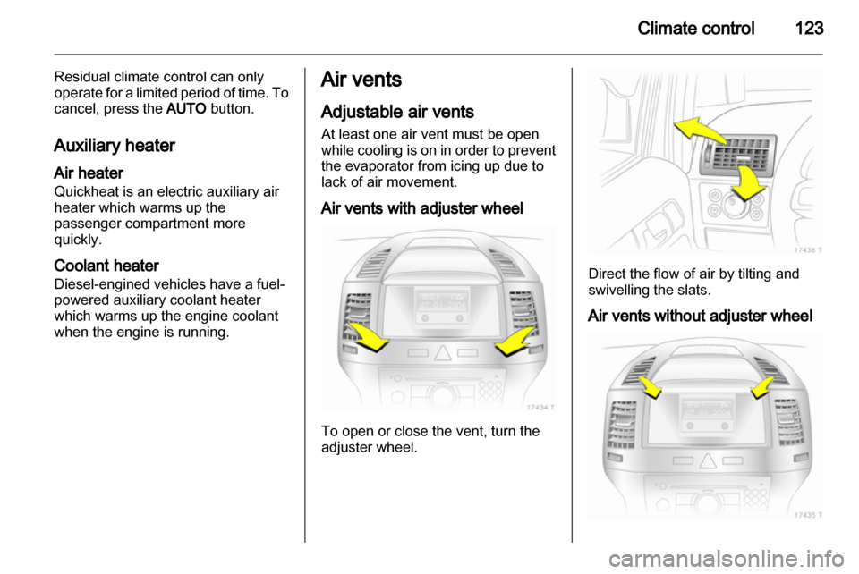 VAUXHALL ZAFIRA 2010  Owners Manual 