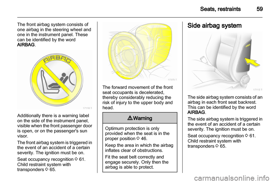 VAUXHALL ZAFIRA 2013  Owners Manual 