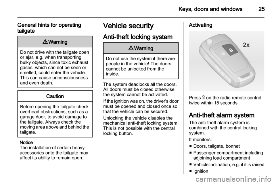 VAUXHALL ZAFIRA TOURER 2013  Owners Manual 