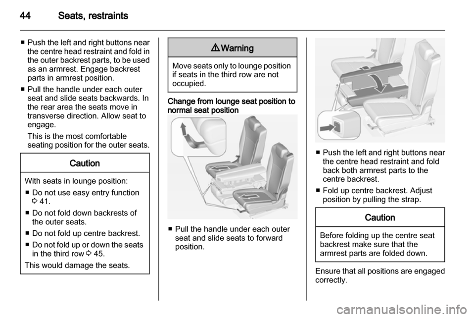 VAUXHALL ZAFIRA TOURER 2013  Owners Manual 