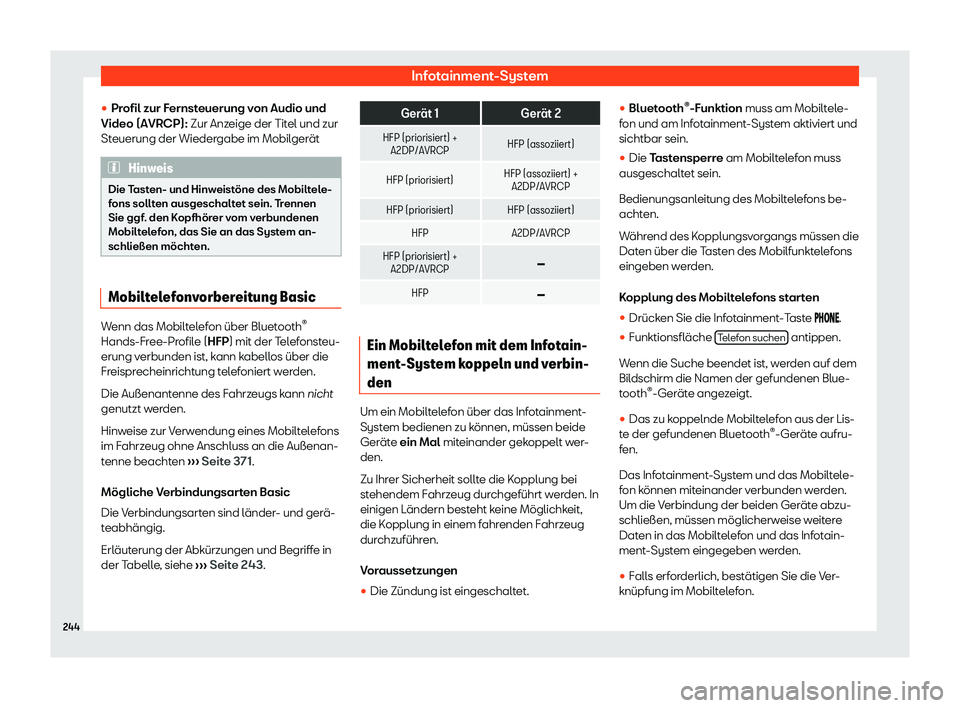Seat Alhambra 2020  Betriebsanleitung (in German) Infotainment-System

