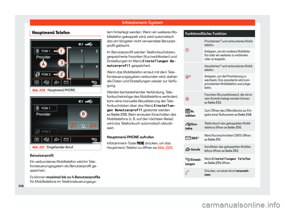 Seat Alhambra 2020  Betriebsanleitung (in German) Infotainment-System
Hauptmen