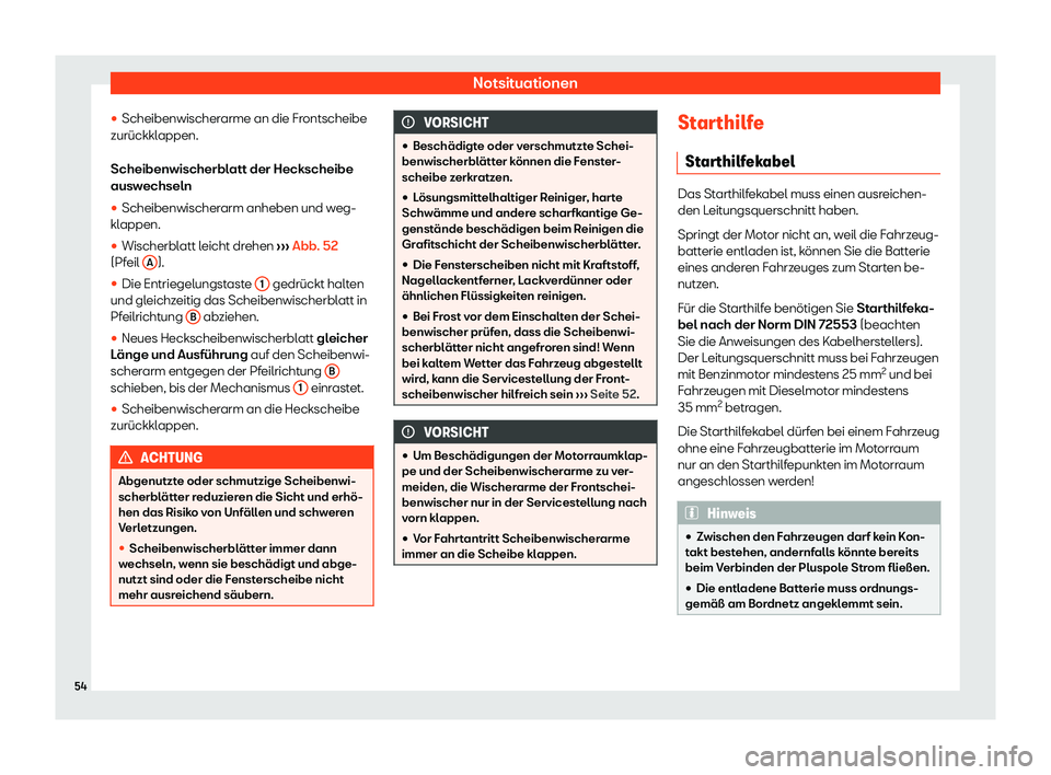 Seat Alhambra 2020  Betriebsanleitung (in German) Notsituationen
