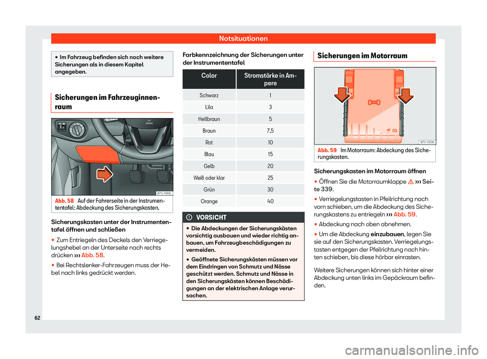 Seat Alhambra 2020  Betriebsanleitung (in German) Notsituationen
