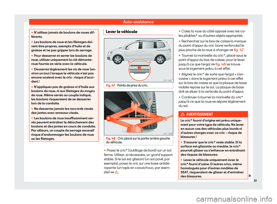 Seat Alhambra 2020  Manuel du propriétaire (in French)  Auto-assistance
