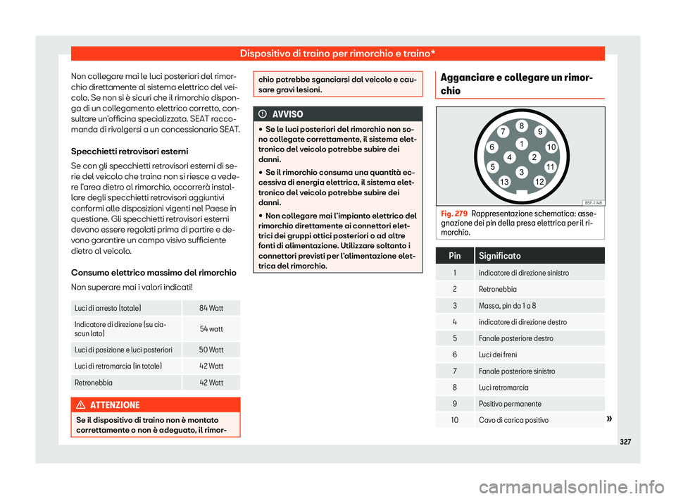 Seat Alhambra 2020 Manuale del proprietario (in Italian) Dispositivo di traino per rimorchio e traino*
Non collegare mai le luci posteriori del rimor-
chio dir ett
amente al sistema elettrico del vei-
colo. Se non si è sicuri che il rimorchio dispon-
ga di Seat Alhambra 2020 Manuale del proprietario (in Italian) Dispositivo di traino per rimorchio e traino*
Non collegare mai le luci posteriori del rimor-
chio dir ett
amente al sistema elettrico del vei-
colo. Se non si è sicuri che il rimorchio dispon-
ga di