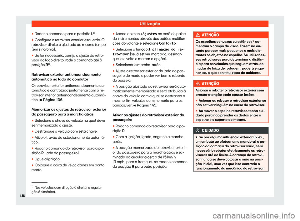 Seat Alhambra 2020  Manual do proprietário (in Portuguese)  Utilização
