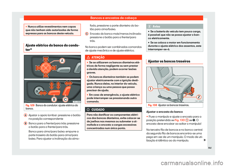 Seat Alhambra 2020  Manual do proprietário (in Portuguese)  Bancos e encostos de cabeça
