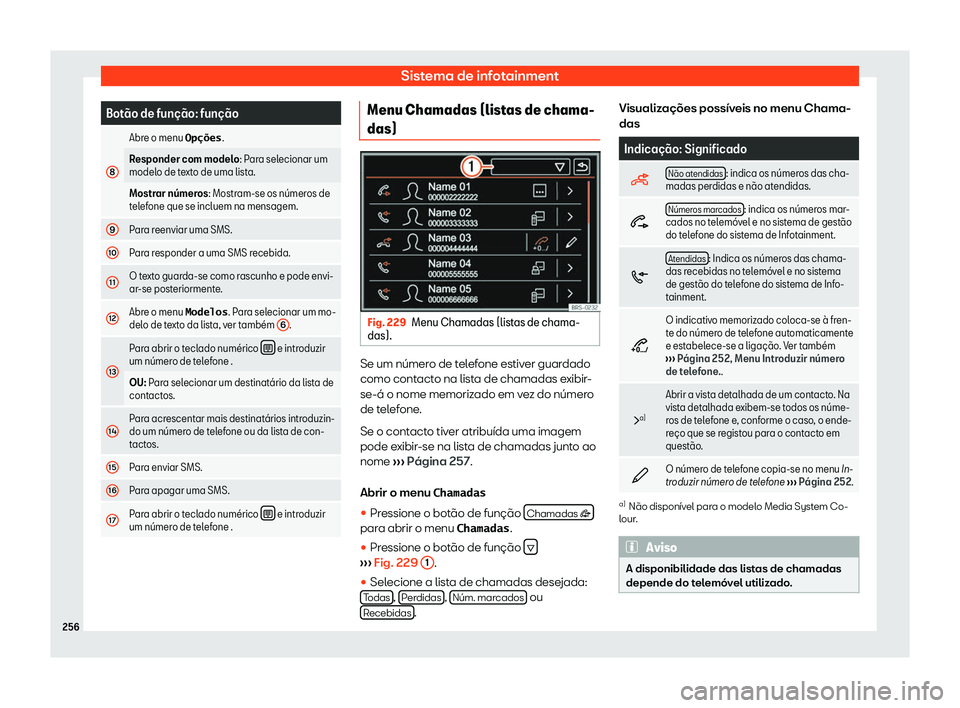 Seat Alhambra 2020  Manual do proprietário (in Portuguese)  Sistema de infotainment
Bot