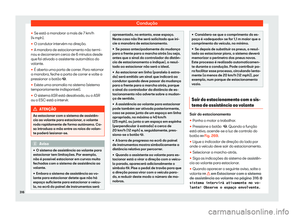 Seat Alhambra 2020  Manual do proprietário (in Portuguese)  Condução

