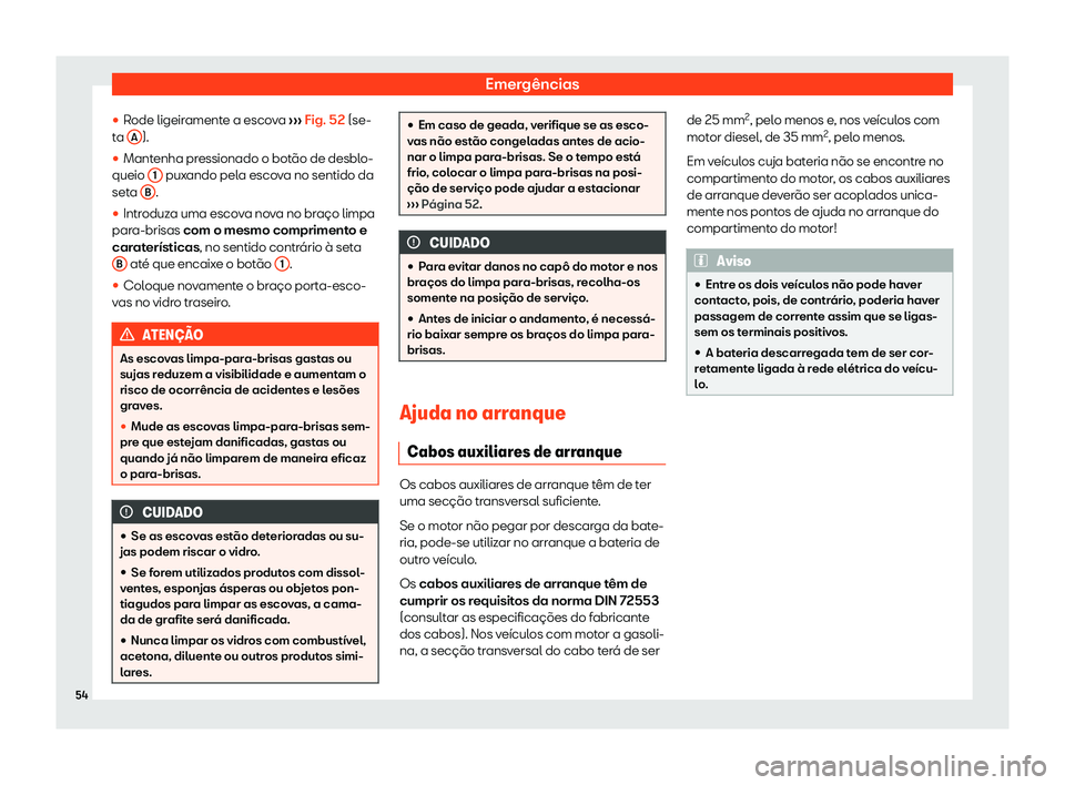 Seat Alhambra 2020  Manual do proprietário (in Portuguese)  Emergências
