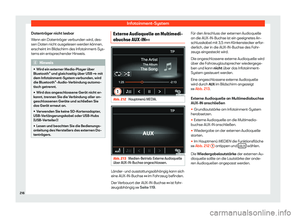 Seat Alhambra 2019  Betriebsanleitung (in German) Infotainment-System
Datentr