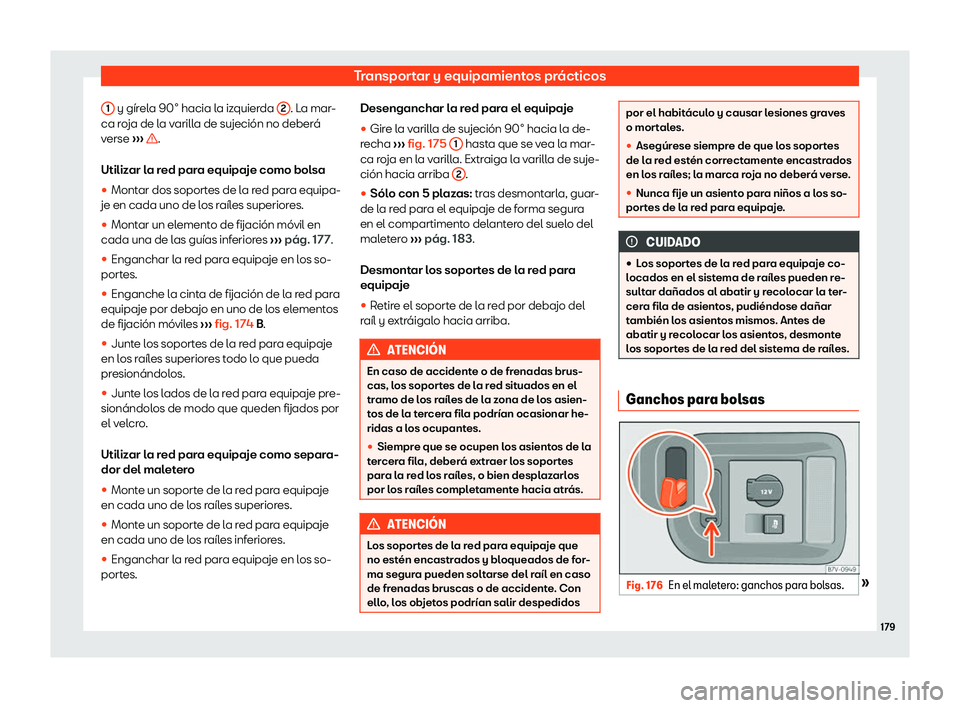 Seat Alhambra 2019  Manual del propietario (in Spanish) Transportar y equipamientos pr