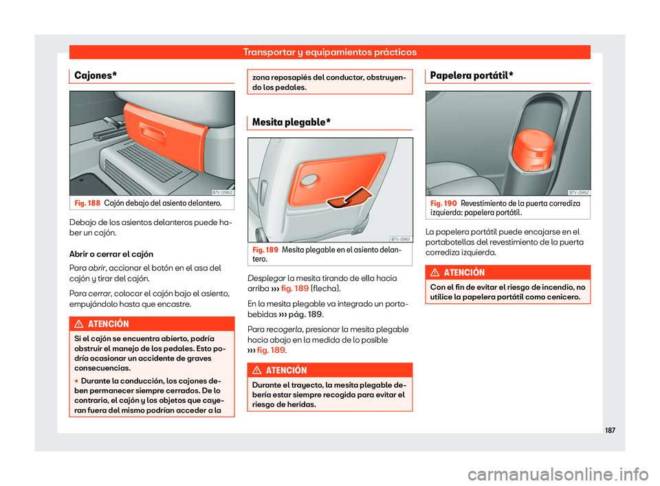 Seat Alhambra 2019  Manual del propietario (in Spanish) Transportar y equipamientos pr