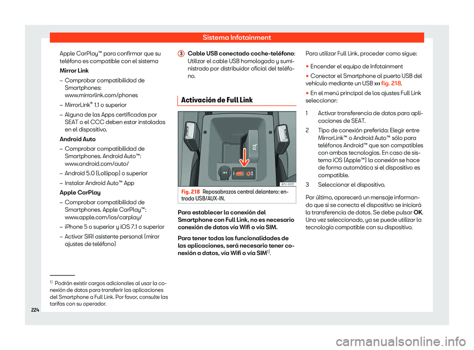 Seat Alhambra 2019  Manual del propietario (in Spanish) Sistema Infotainment
Apple CarPlay