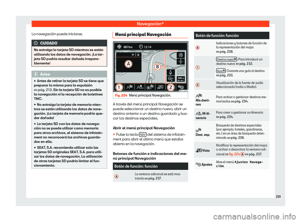 Seat Alhambra 2019  Manual del propietario (in Spanish) Navegaci