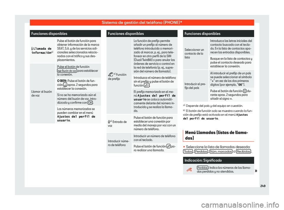 Seat Alhambra 2019  Manual del propietario (in Spanish) Sistema de gesti