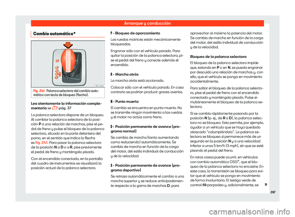 Seat Alhambra 2019  Manual del propietario (in Spanish) Arranque y conducci