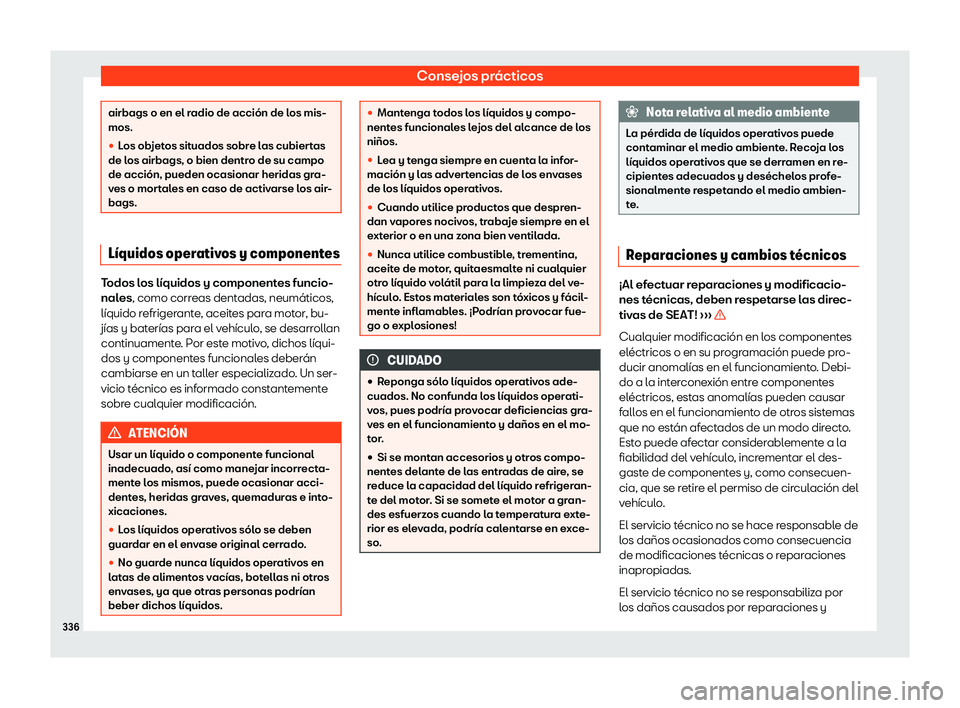 Seat Alhambra 2019  Manual del propietario (in Spanish) Consejos pr