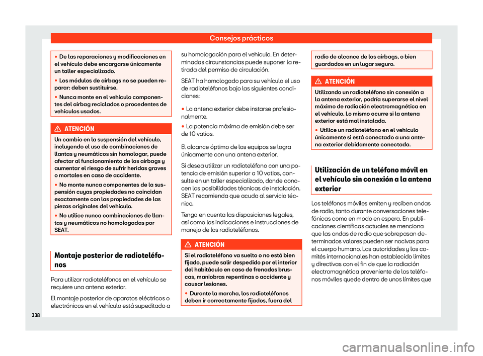 Seat Alhambra 2019  Manual del propietario (in Spanish) Consejos pr