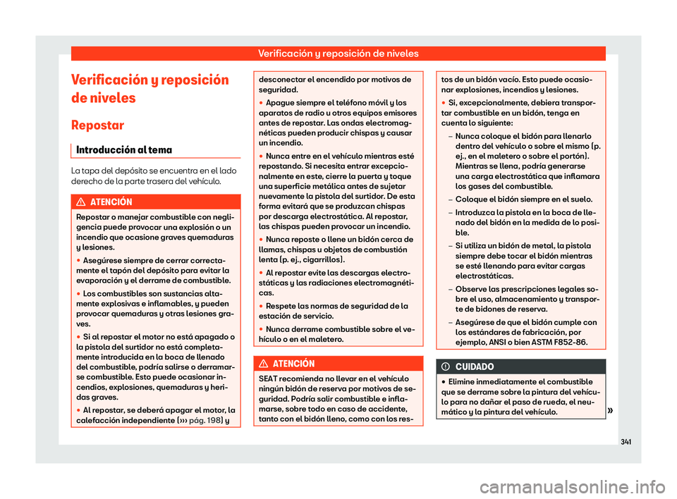 Seat Alhambra 2019  Manual del propietario (in Spanish) Verificaci