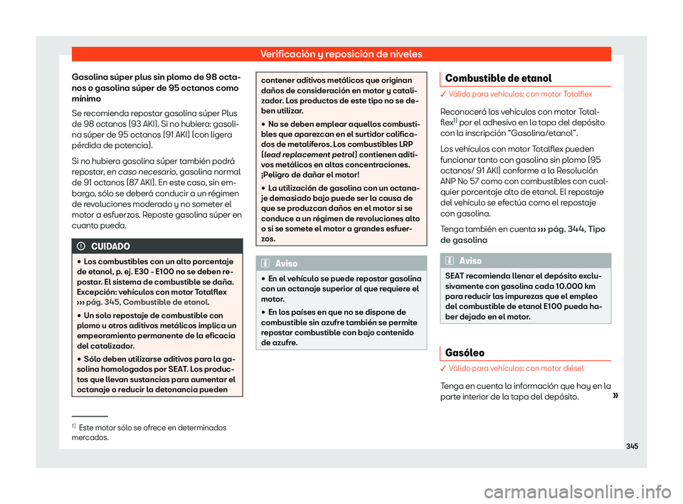 Seat Alhambra 2019  Manual del propietario (in Spanish) Verificaci