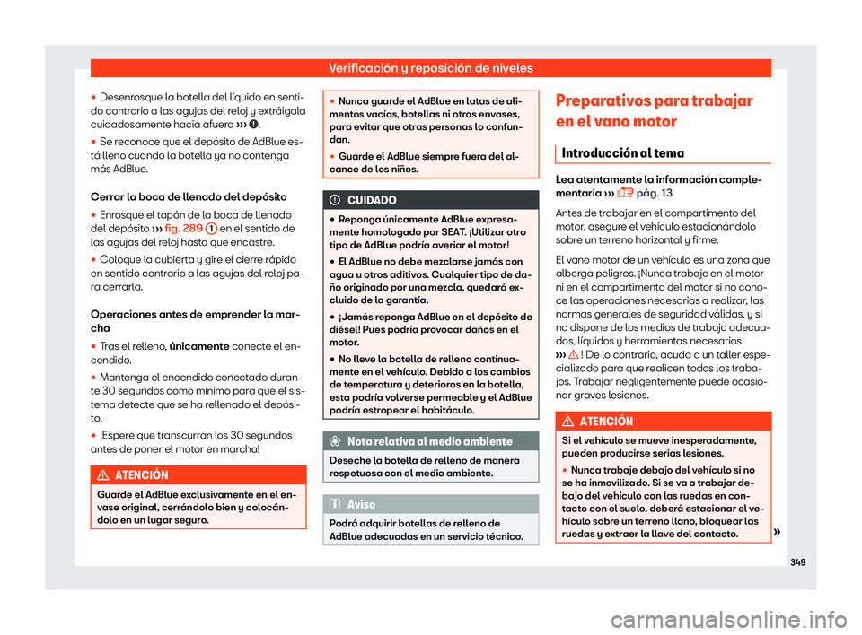 Seat Alhambra 2019  Manual del propietario (in Spanish) Verificaci