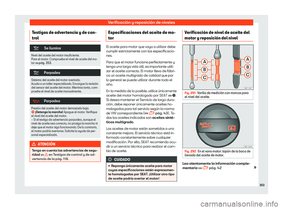 Seat Alhambra 2019  Manual del propietario (in Spanish) Verificaci