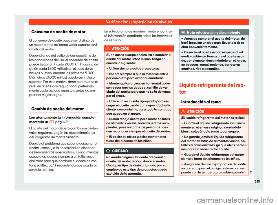 Seat Alhambra 2019  Manual del propietario (in Spanish) Verificaci