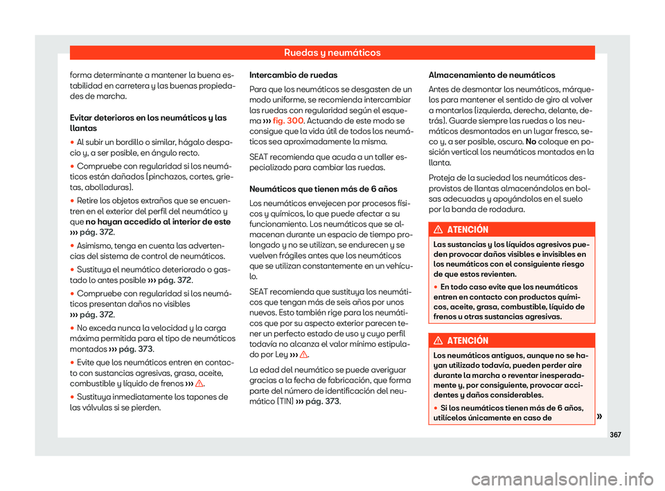 Seat Alhambra 2019  Manual del propietario (in Spanish) Ruedas y neum
