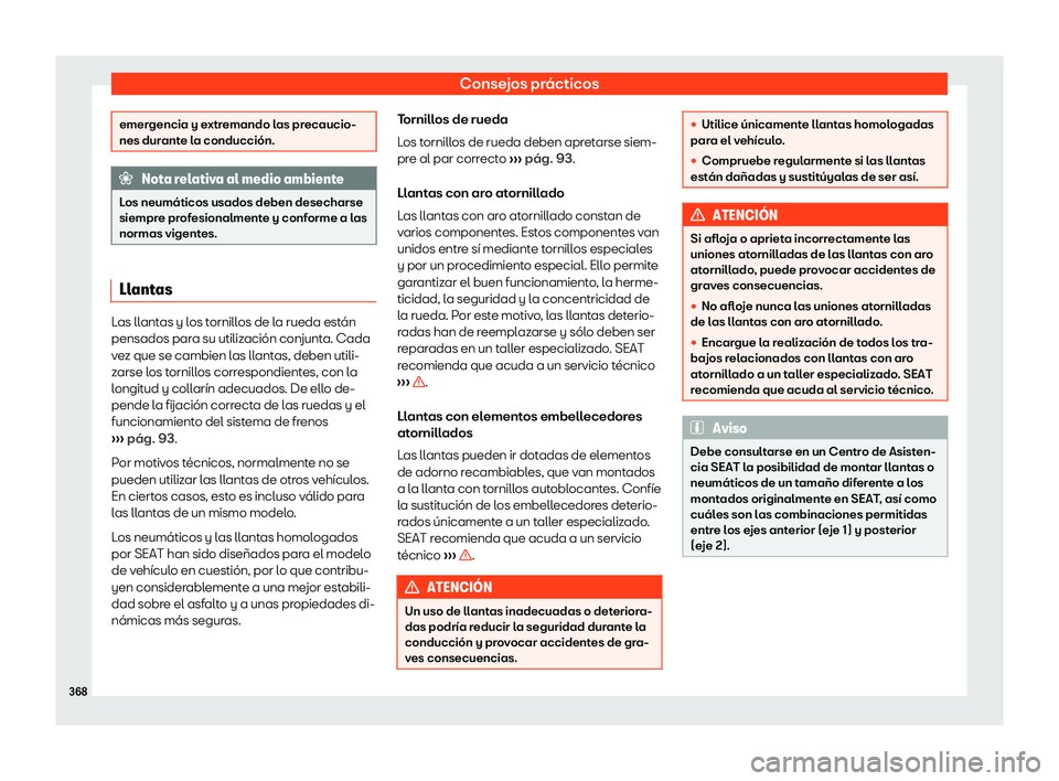 Seat Alhambra 2019  Manual del propietario (in Spanish) Consejos pr