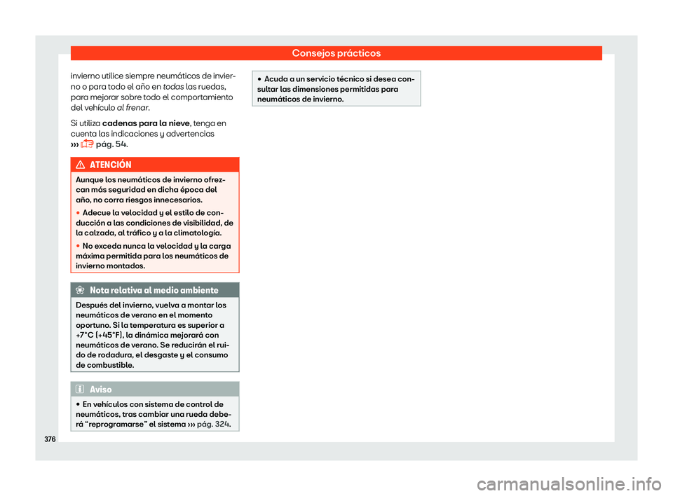 Seat Alhambra 2019  Manual del propietario (in Spanish) Consejos pr