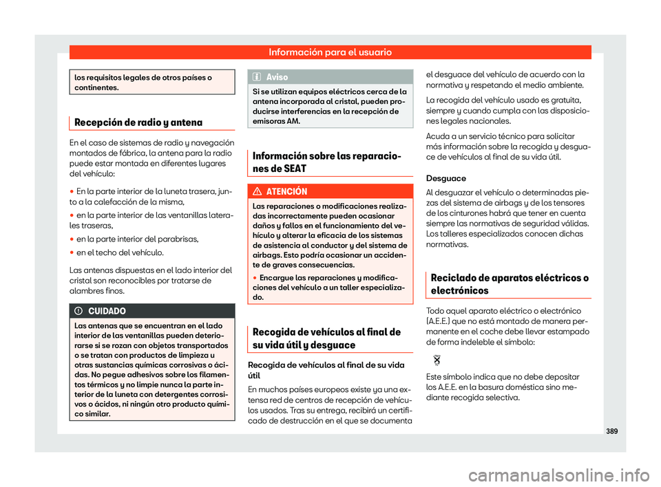 Seat Alhambra 2019  Manual del propietario (in Spanish) Informaci