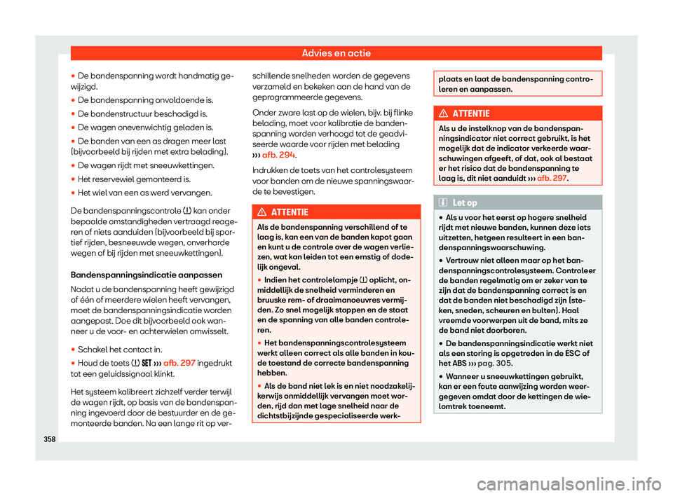 Seat Alhambra 2019  Handleiding (in Dutch) Advies en actie
