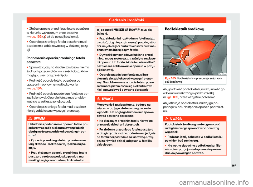 Seat Alhambra 2019  Instrukcja Obsługi (in Polish) Siedzenia i zag