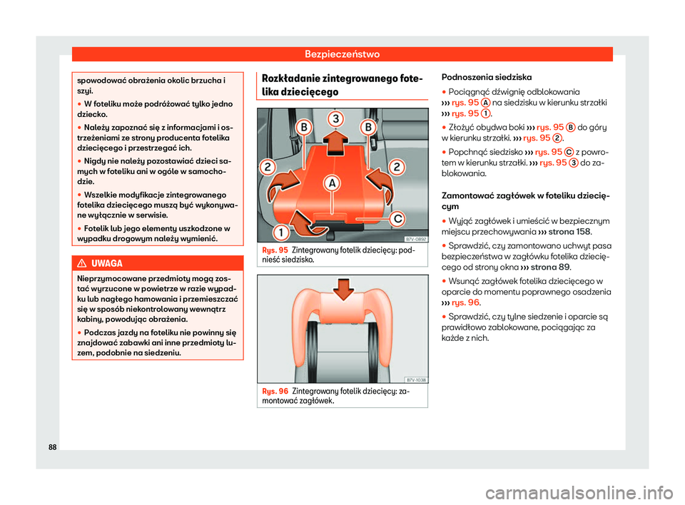 Seat Alhambra 2019  Instrukcja Obsługi (in Polish) Bezpiecze