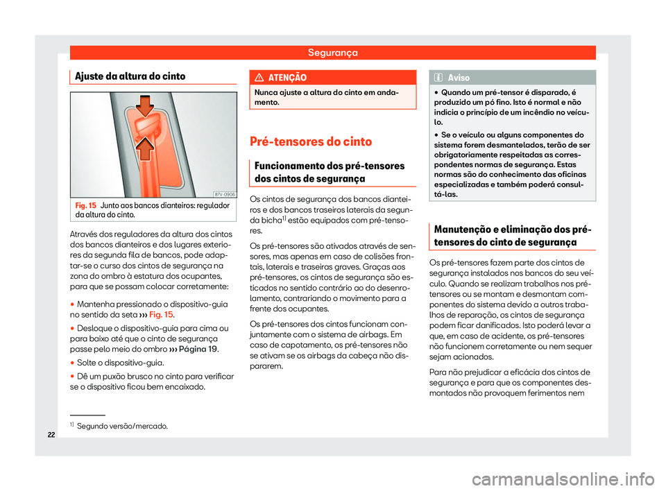 Seat Alhambra 2019  Manual do proprietário (in Portuguese)  Seguran