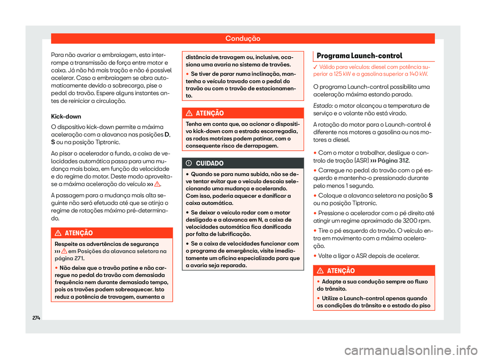 Seat Alhambra 2019  Manual do proprietário (in Portuguese)  Condu