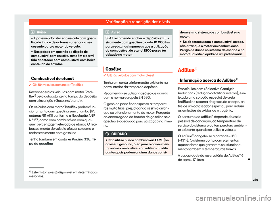 Seat Alhambra 2019  Manual do proprietário (in Portuguese)  Verifica