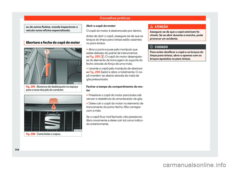 Seat Alhambra 2019  Manual do proprietário (in Portuguese)  Conselhos pr