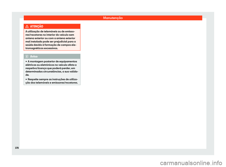 Seat Alhambra 2019  Manual do proprietário (in Portuguese)  Manuten