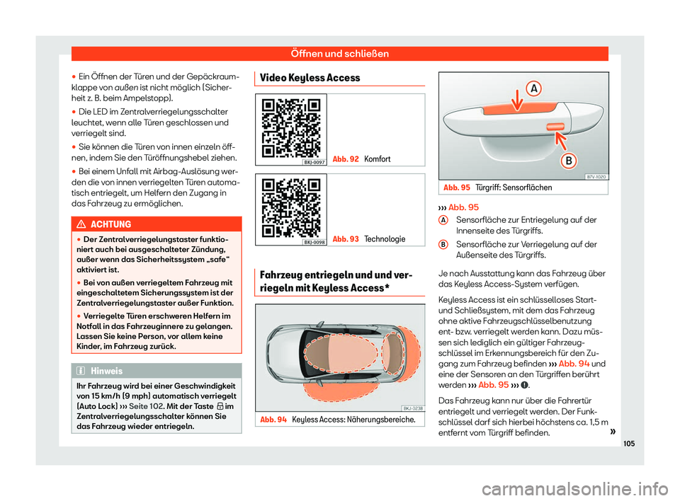 Seat Arona 2020  Betriebsanleitung (in German) Öffnen und schließen
