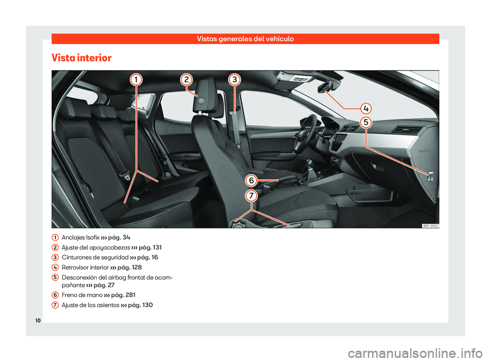 Seat Arona 2020  Manual del propietario (in Spanish) Vistas generales del veh