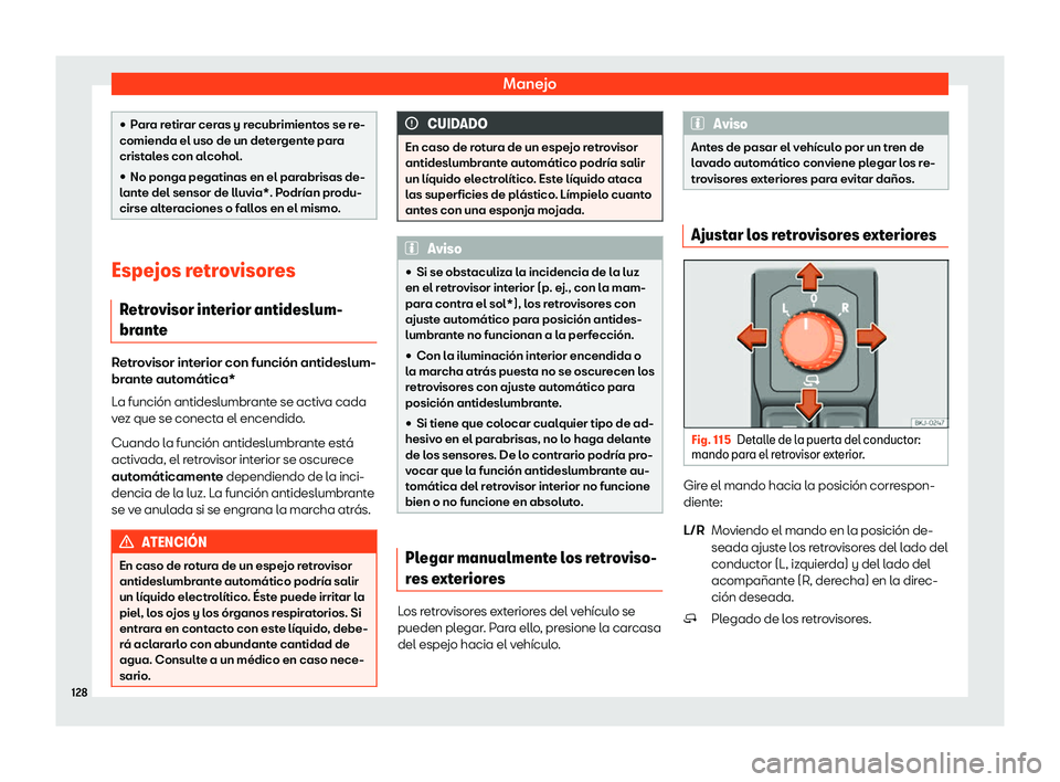 Seat Arona 2020  Manual del propietario (in Spanish) Manejo
