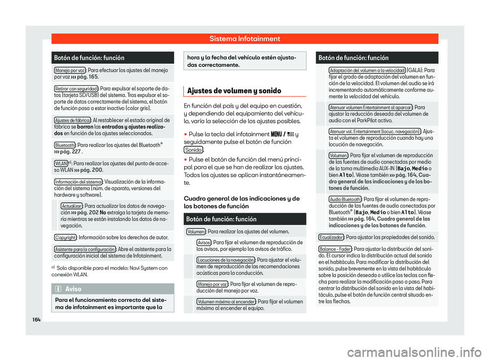Seat Arona 2020  Manual del propietario (in Spanish) Sistema Infotainment
Bot
